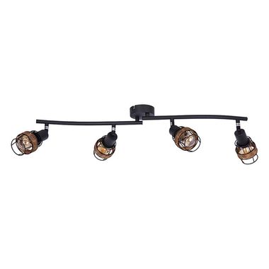 Plafoniera, 4 fiamme, spot mobili, nero