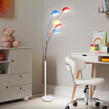 Staande lamp, 5-bol, kleurrijk, H 210 cm