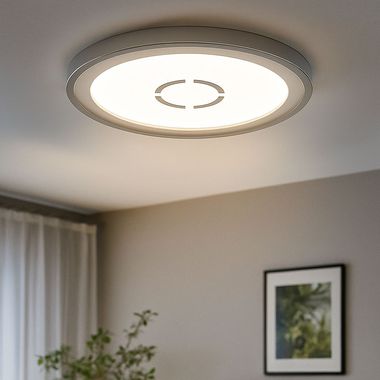 LED Deckenleuchte, silber, Backlight, D 19 cm