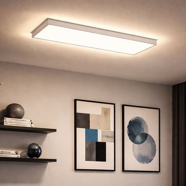 Panneau de plafond LED, rétroéclairage, blanc, carré, L 58,2 cm