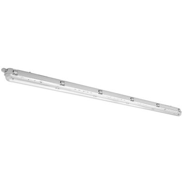 Lampe LED pour locaux humides, verre, gris, IP65, L 156 cm