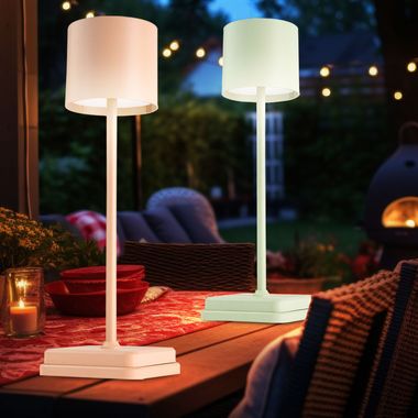 Zewnętrzna lampa stołowa LED, ściemniacz dotykowy, akumulator, wys. 39,2 cm