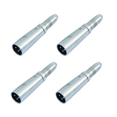 [Paket] 4er Set Adapter Klinkenbuchse mono zu XLR-Stecker