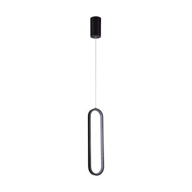 Suspension LED, métal, noir, blanc chaud, H 153 cm
