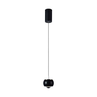 Suspension LED, métal, noir, blanc neutre, H 123 cm