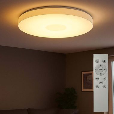 LED Deckenleuchte, weiß, dimmbar, Fernbedienung, D 49,5 cm