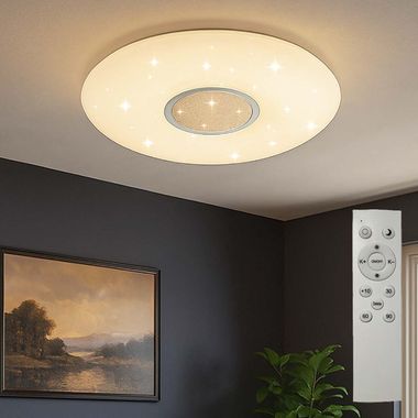 LED plafondlamp, afstandsbediening, stereffect, CCT, D 49,3 cm