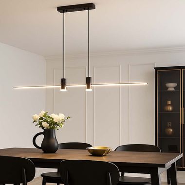 Lampa wisząca LED, aluminium, czarny, neutralny biały, wys. 115 cm