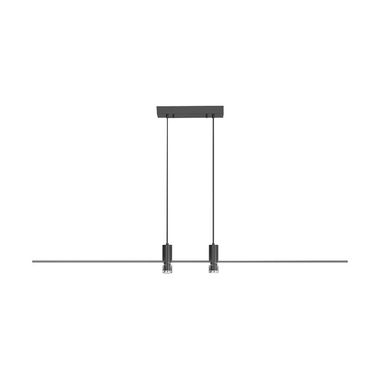 Suspension LED, aluminium, noir, blanc chaud, H 100 cm