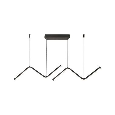 LED hanglamp, aluminium, zwart, bollook, L 100 cm