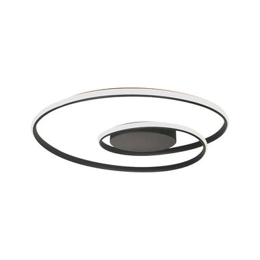 LED Deckenleuchte, Metall, Schwarz, Dimmbar, TRIAC, D 62 cm