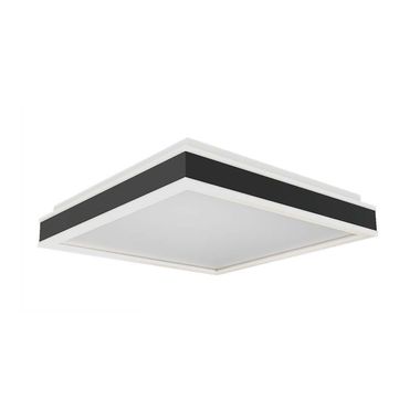 Lampa sufitowa LED, metalowa, czarna, kwadratowa, dł. 40 cm