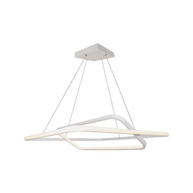 Suspension LED, métal, blanc, dimmable, hauteur 123 cm