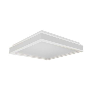 Lampa sufitowa LED, metalowa, biała, kwadratowa, dł. 40 cm