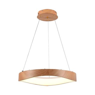 Lampa wisząca LED, metal-drewno, drewno-biały, CRI powyżej 80, wys. 140 cm