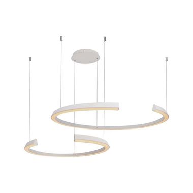 LED pendant light, metal, white, TRIAC dimmable, H 118 cm