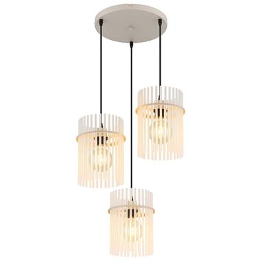 Suspension, métal beige, tiges de verre satiné, H 140 cm