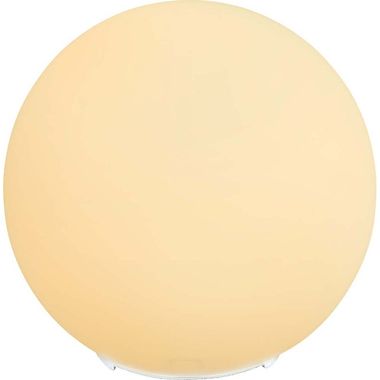 Lampa stołowa, nikiel matowy, kula szklana, opal, wys. 19,5 cm