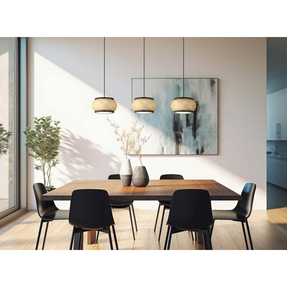 LED Pendelleuchte, Bambus, naturfarben, Memoryfunktion, H 120 cm | ETC Shop
