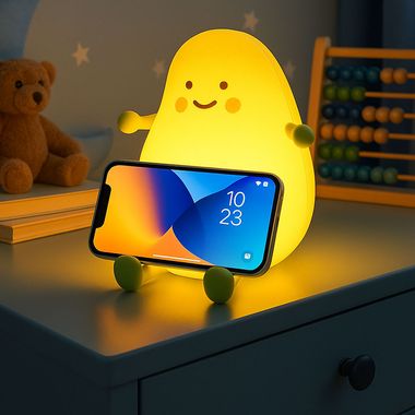 LED table lamp, yellow, green, rechargeable battery, touch, timer, H 11.1 cm