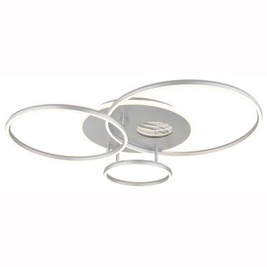 Plafonnier LED, effet 3D, télécommande, argent, L 90 cm