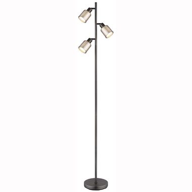 Staande lamp, metaal, zwart chroom, glas, draaibaar, H161cm