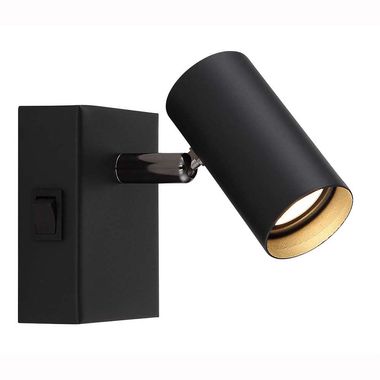 Applique LED, métal, noir mat, pivotante, L 11 cm