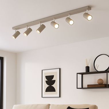 Lampa sufitowa, metal, kolor piaskowy, obrotowa, L 115 cm