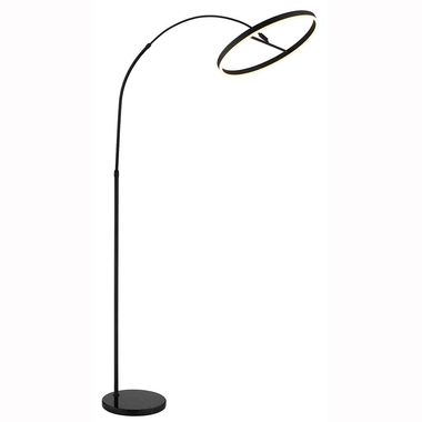 LED vloerlamp, metaal, mat zwart, dimbaar, H 203 cm