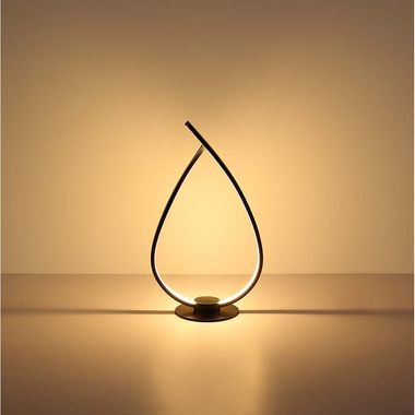 Lampa stołowa LED, matowa czarna, włącznik sznurkowy, wys. 37,5 cm