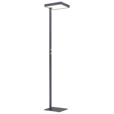 Lampadaire LED, métal, noir mat, variateur rotatif, H 184,8 cm