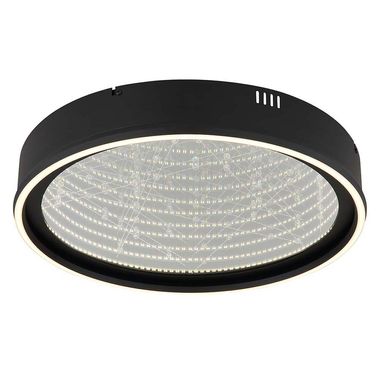 Plafoniera LED, nero opaco, effetto vetro 3D, D 40 cm