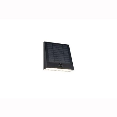LED Außenwandleuchte, schwarz, Sensor, Akku, H 15 cm
