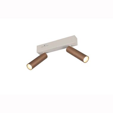 Plafoniera LED, metallo, caffè, SMD, interruttore dimmer, L 26 cm