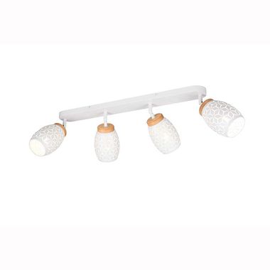 Ceiling light, metal, white, E14, 4-bulb, L 74 cm