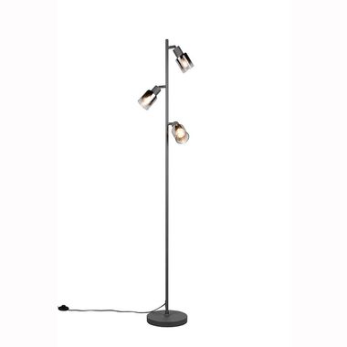 Floor lamp, metal, black, E14, 3-bulb, foot switch, H 154 cm