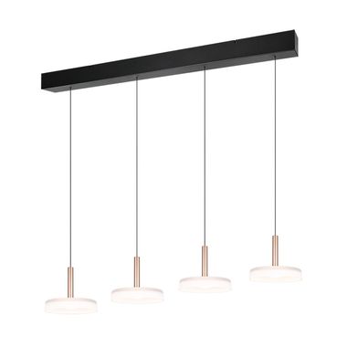 LED ceiling light, metal, coffee, 4-bulb, switch dimmer, W 115 cm