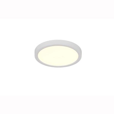 Plafonnier LED, métal, blanc mat, variateur d'intensité, D 23 cm