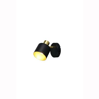 Wandlamp, zwart-goud, verstelbaar, schakelaar, H 17 cm