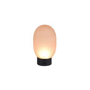 Lampa stołowa LED, bursztynowa, ściemniacz dotykowy, bateria, wys. 20,5 cm