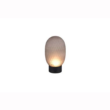 LED-tafellamp, rookkleurig, touchdimmer, batterij, H 20,5 cm