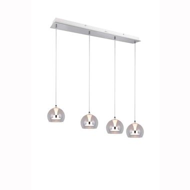 Suspension LED, couleur chrome, variateur d'intensité, CCT, L 97 cm