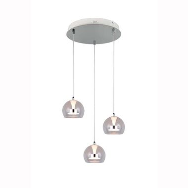 LED pendant light, CCT, chrome-colored, switch dimmer, D 42 cm