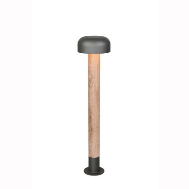 Stehlampe, Außenleuchte, Aluminium, holzfarben, H 84,5 cm