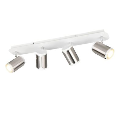 Lampada da soffitto, plafoniera, nichel opaco, regolabile, L 60cm