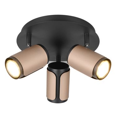 Ceiling lamp, metal, matt black, adjustable, D 30 cm