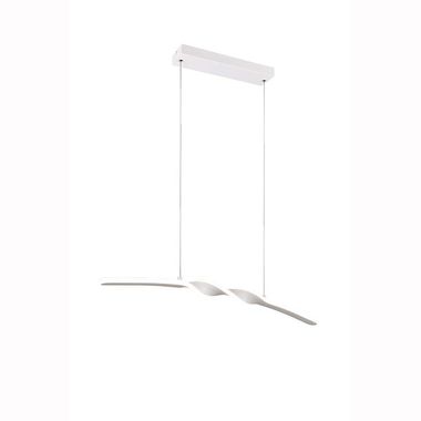 LED Hängeleuchte, Metall, weiß, höhenverstellbar, H 150 cm