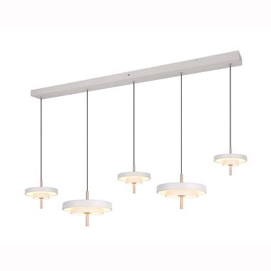 Lampa wisząca LED, CCT, ściemnialna, regulowana wysokość, szara, dł. 140 cm