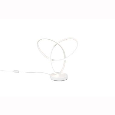 Lampe de table LED, blanche, interrupteur à cordon, H 28 cm