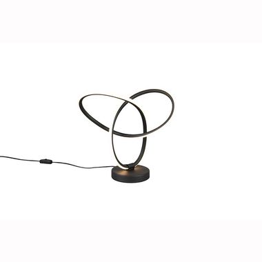 Lampe de table LED, noire, interrupteur à cordon, H 28 cm